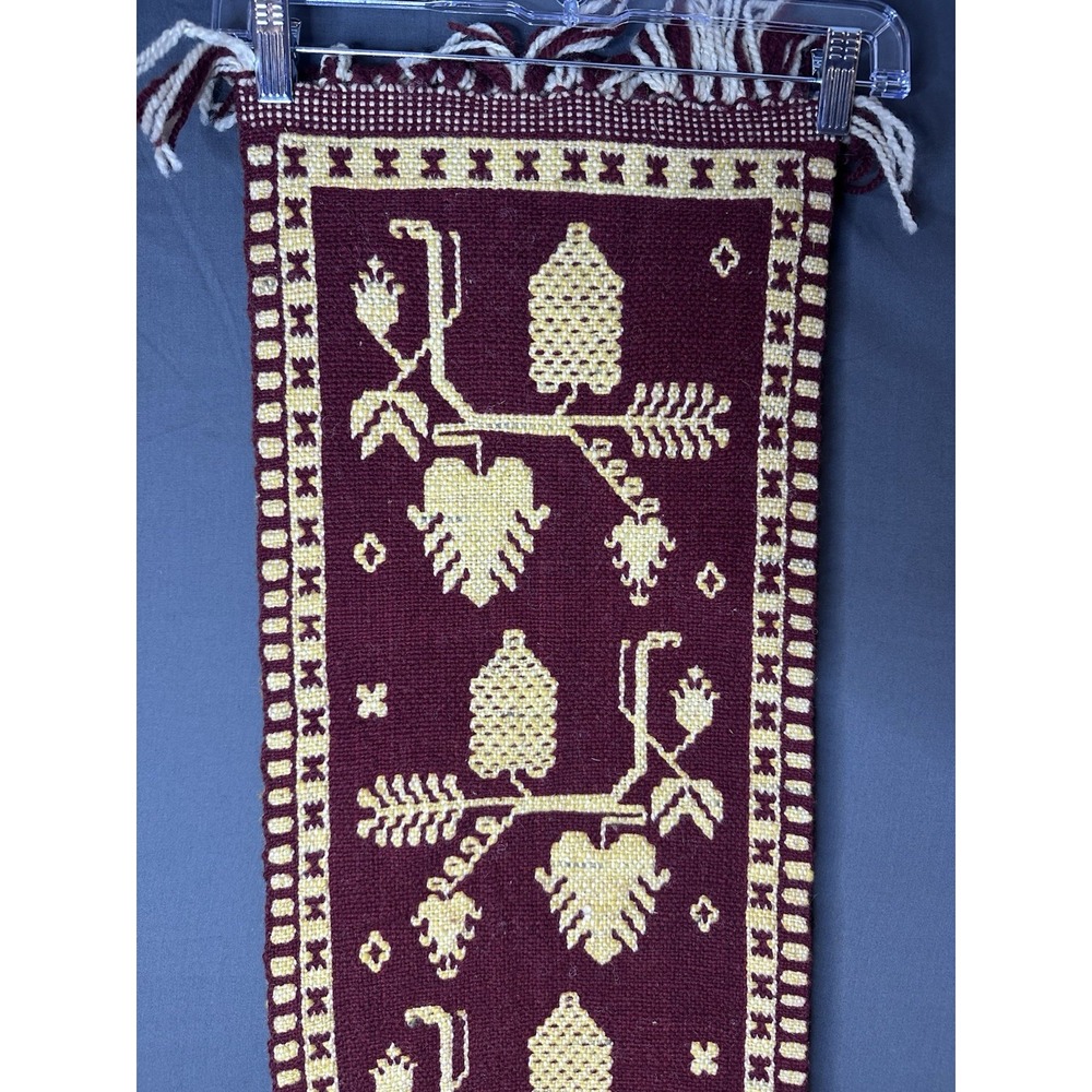 Vintage 1977 Polish Handmade Embroidered Folk Art Table Runner 52x12